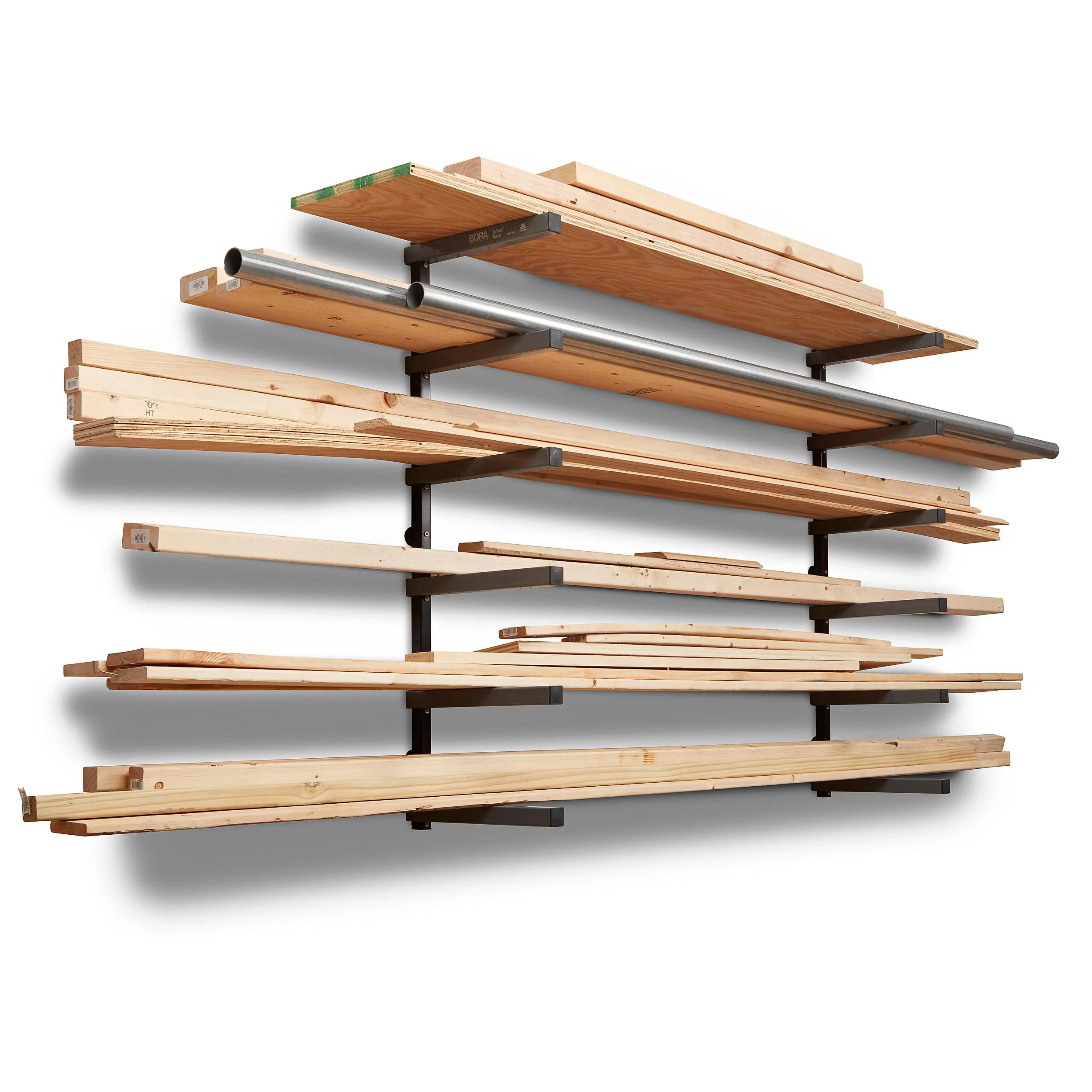 6-Level Lumber Storage Rack - Black & Gray - Image 2