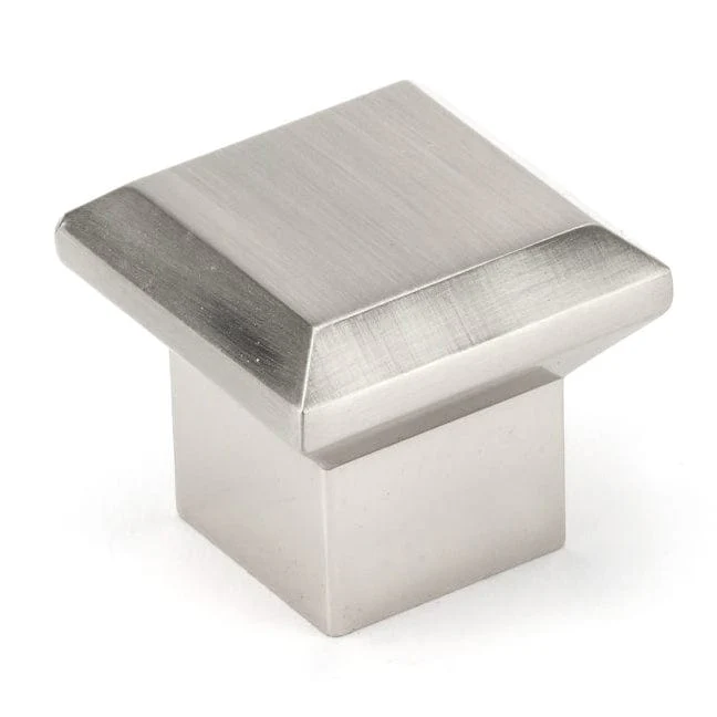 Transitional Knob Square – 1-11/32″ x 1-11/32″ – Brushed Nickel