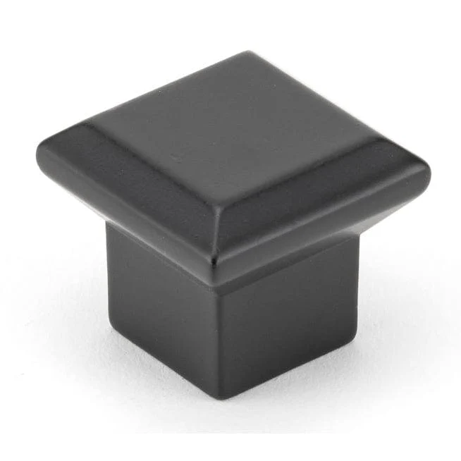Transitional Square Knob – 1-11/32″ x 1-11/32″ – Matte Black