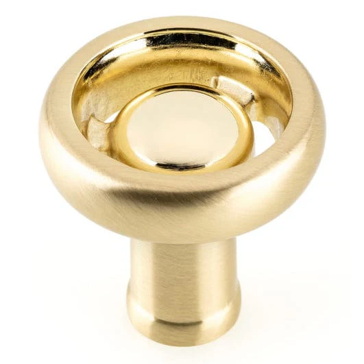 Eclectic Knob - 1-13/32" D - Satin Brass - Image 1