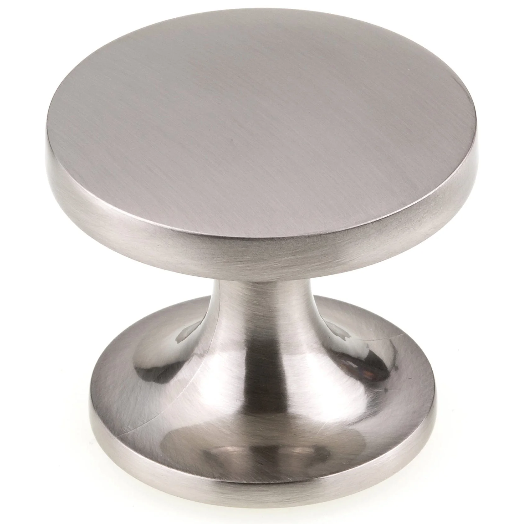 Contemporary Knob, 1-23/32″ D, Brushed Nickel