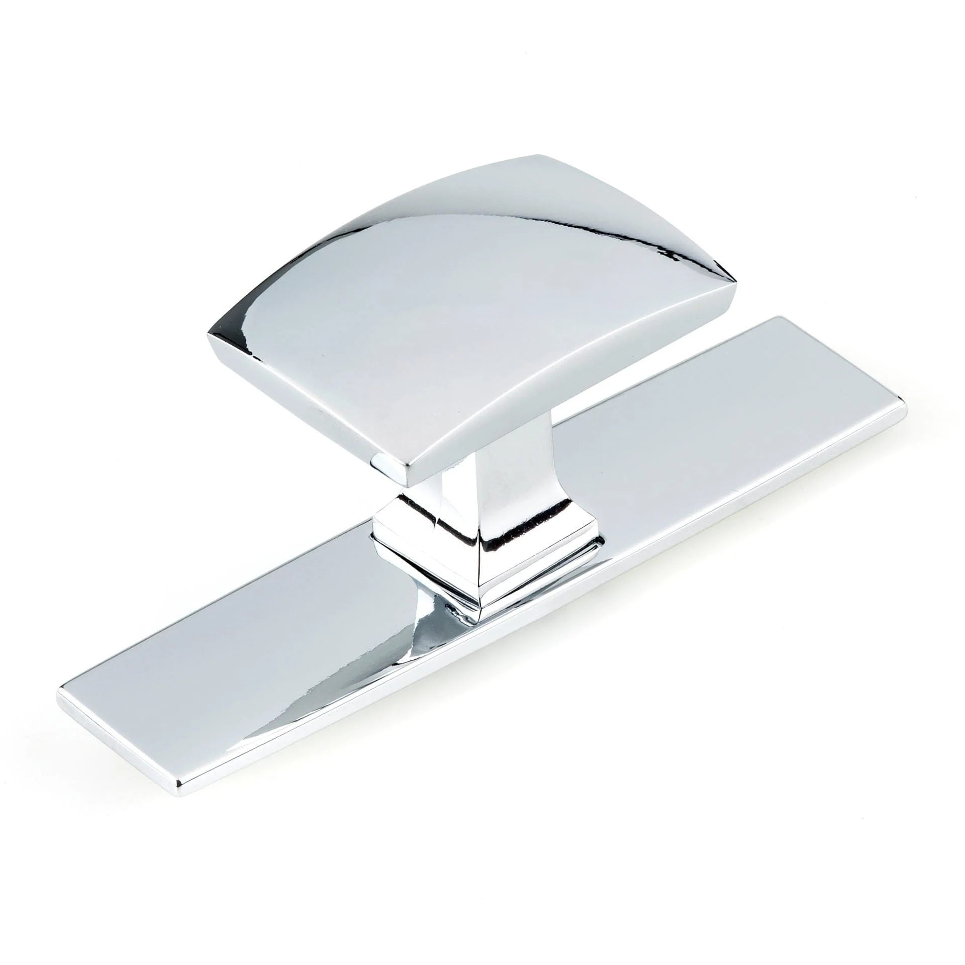 Contemporary Knob, 3-17/32″ x 1-7/32″, Chrome