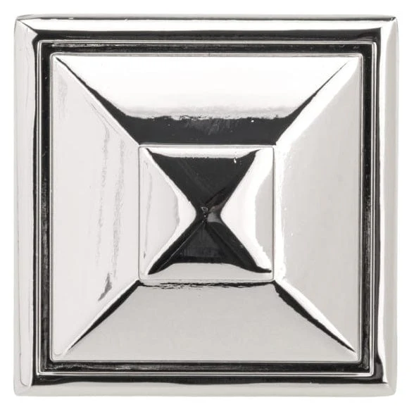 Transitional Square Knob - 1-1/2" x 1-1/2" - Polished Nickel - Image 2