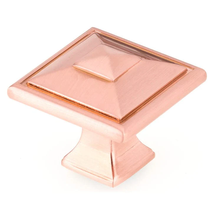 Transitional Square Knob - 1-1/2" x 1-1/2" - Rose Gold - Image 1