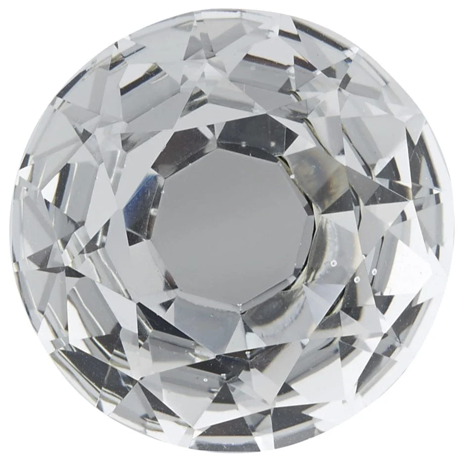 Contemporary Knob, 1-3/16" D, Chrome, Clear - Image 2