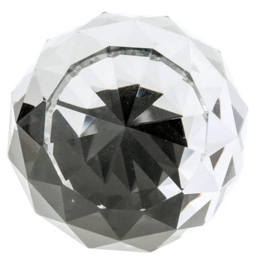 Contemporary Knob, 2" D, Crystal, Clear, Chrome - Image 2