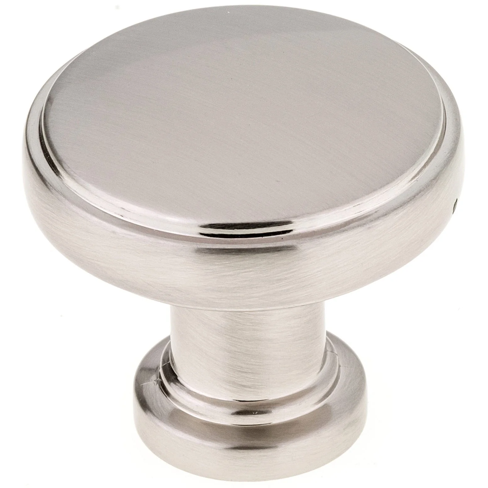 Contemporary Knob, 1-11/32" D, Brushed Nickel - Image 1