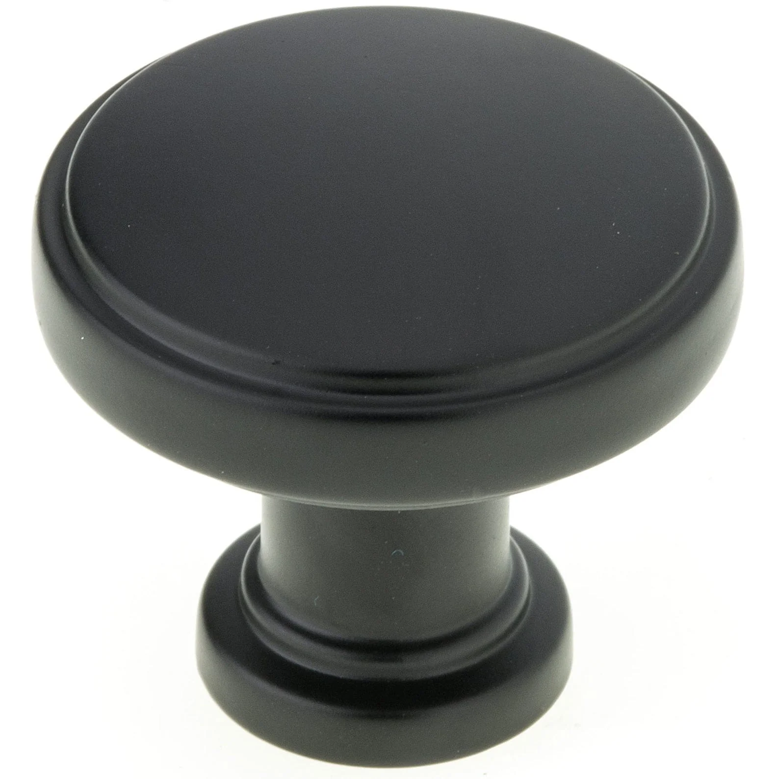 Contemporary Knob - 1-11/32" D - Matte Black - Image 1