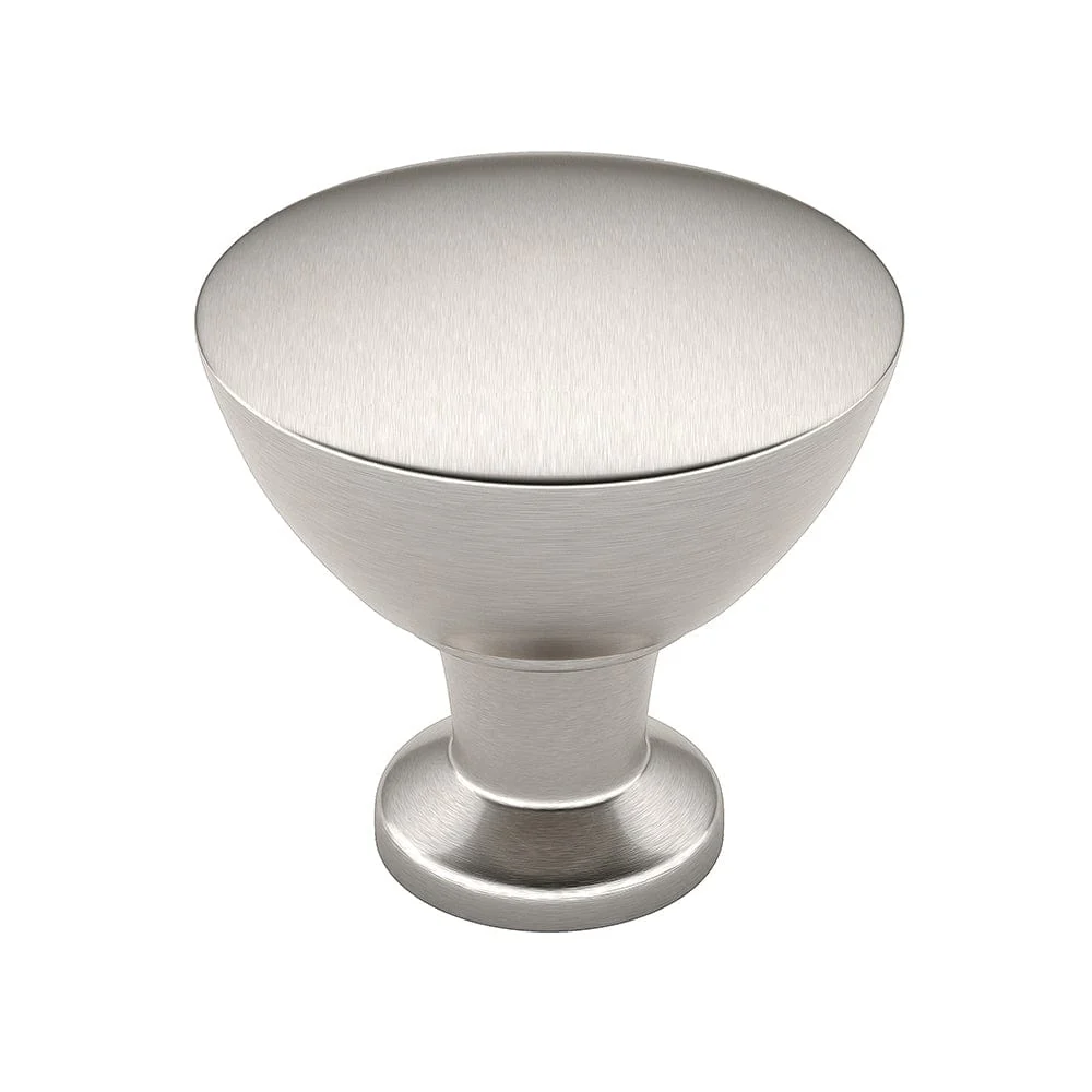 Contemporary Knob – 1-11/32″ D – Brushed Nickel