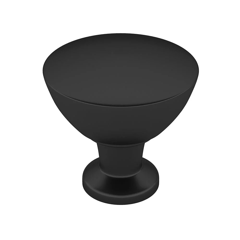 Contemporary Knob, 1-11/32″ D, Matte Black