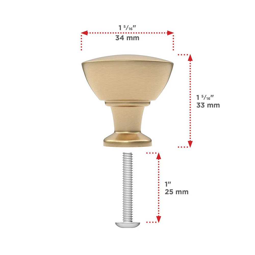 Contemporary Knob - 1-5/16" D - Champagne Bronze - Image 2
