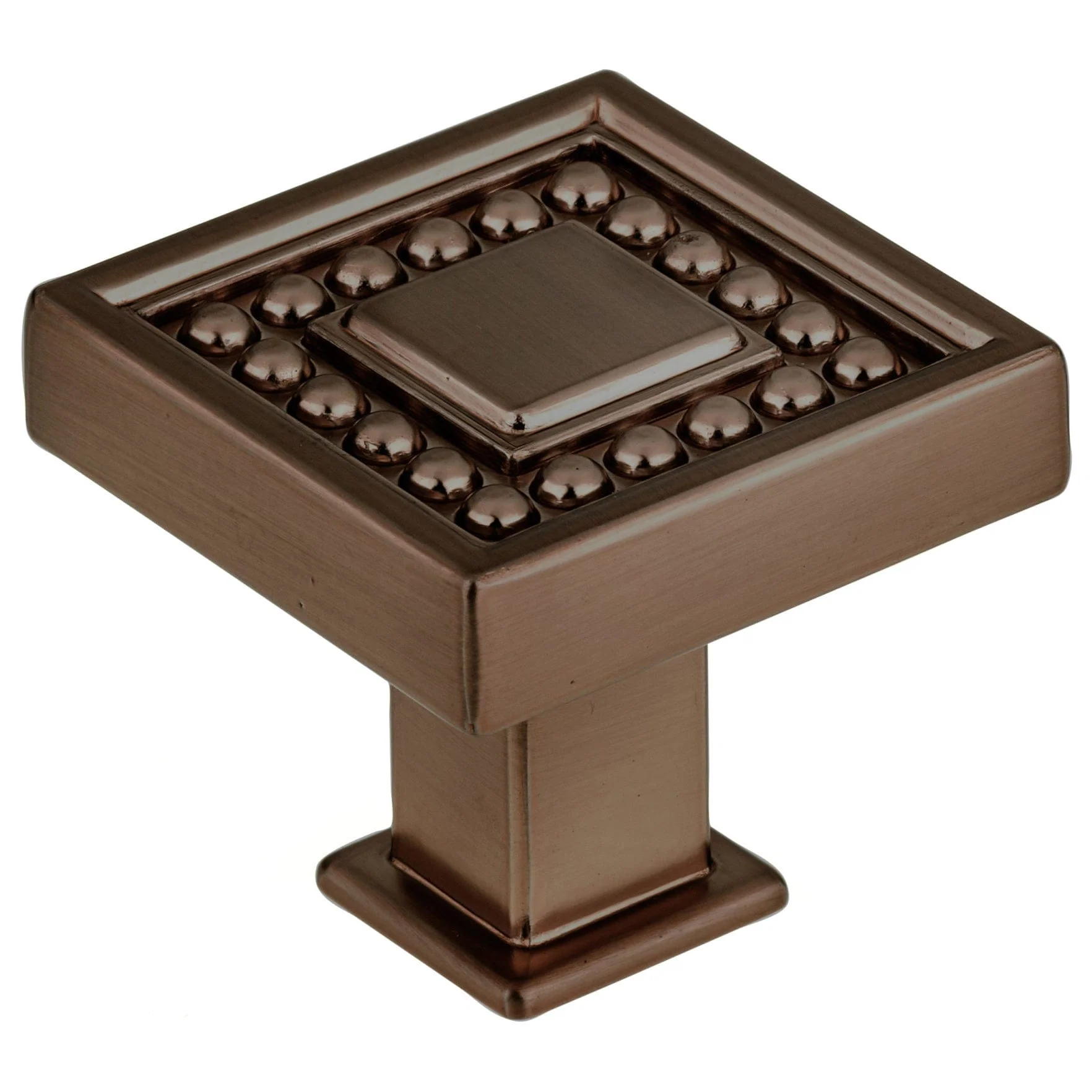 Transitional Knob, 1-5/16" x 1-5/16", Honey Bronze - Image 1