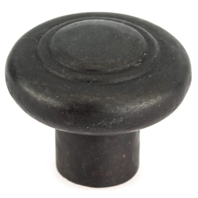 Smooth Traditional Knob with Ridge Embellishment - 1-3/8" Diameter - Dark Bronze - Image 1