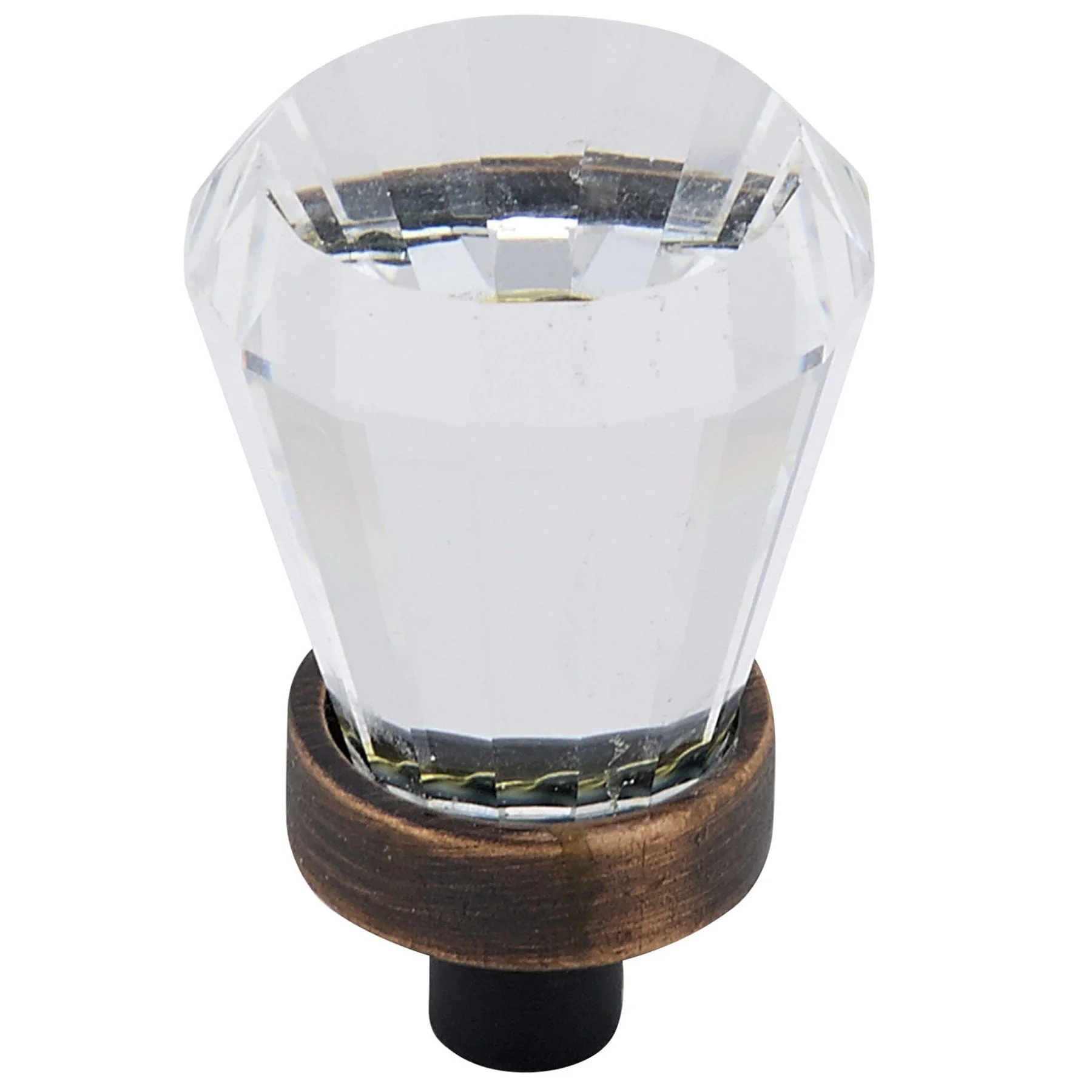 Traditional Swarovski Crystal Knob – 3/4″ D – Brushed Oil-Rubbed Bronze