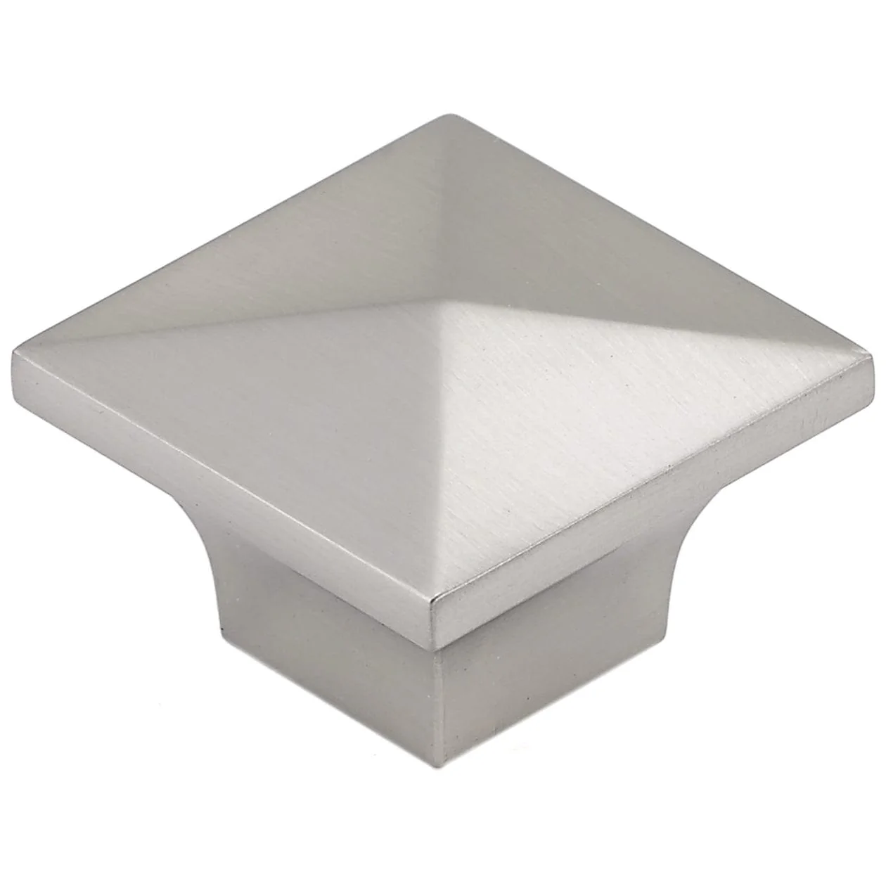 Contemporary Knob, 1-1/4" x 1-1/4", Brushed Nickel - Image 1
