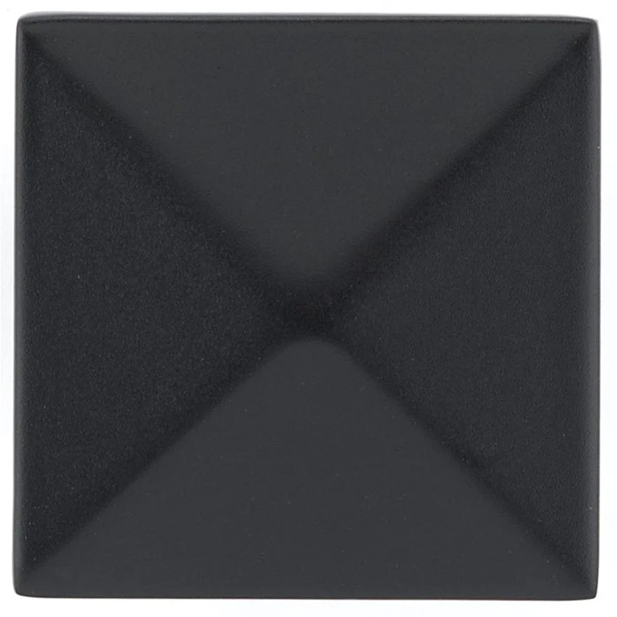 Contemporary Knob, 1-1/4" x 1-1/4", Matte Black - Image 2