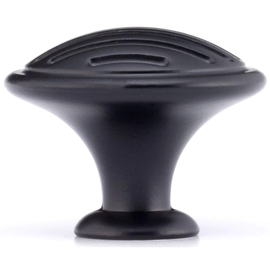 Contemporary Knob, 1-3/16" D, Matte Black - Image 3
