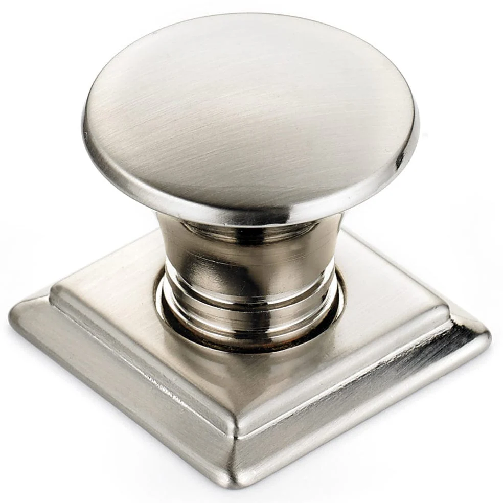 Traditional Knob, 1-1/4″ x 1-1/4″, Brushed Nickel