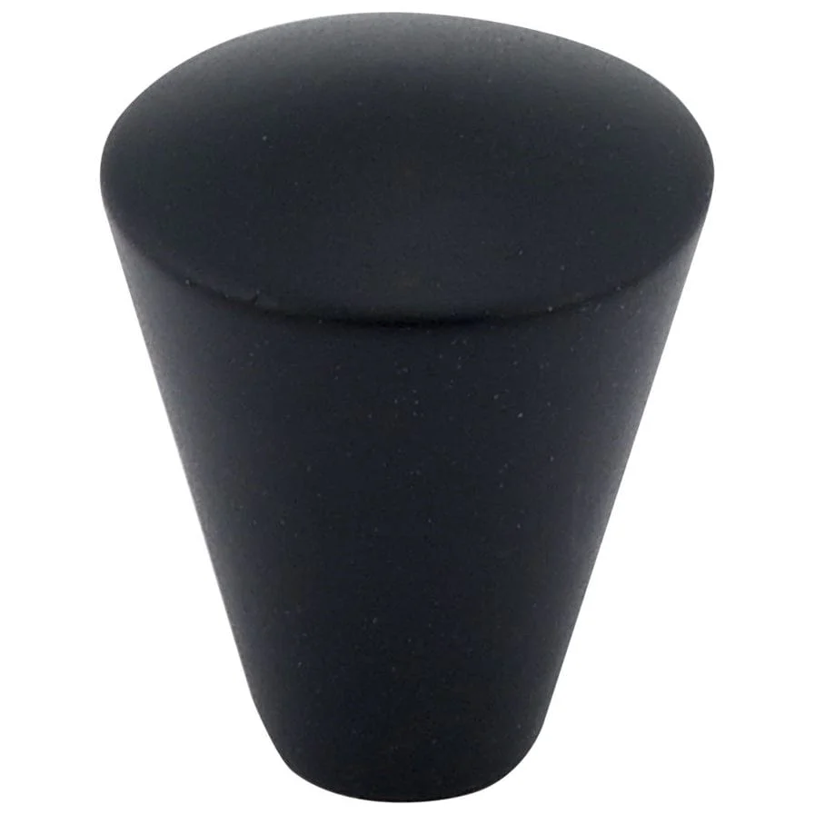 Contemporary Knob, 9/16" D, Matte Black - Image 1