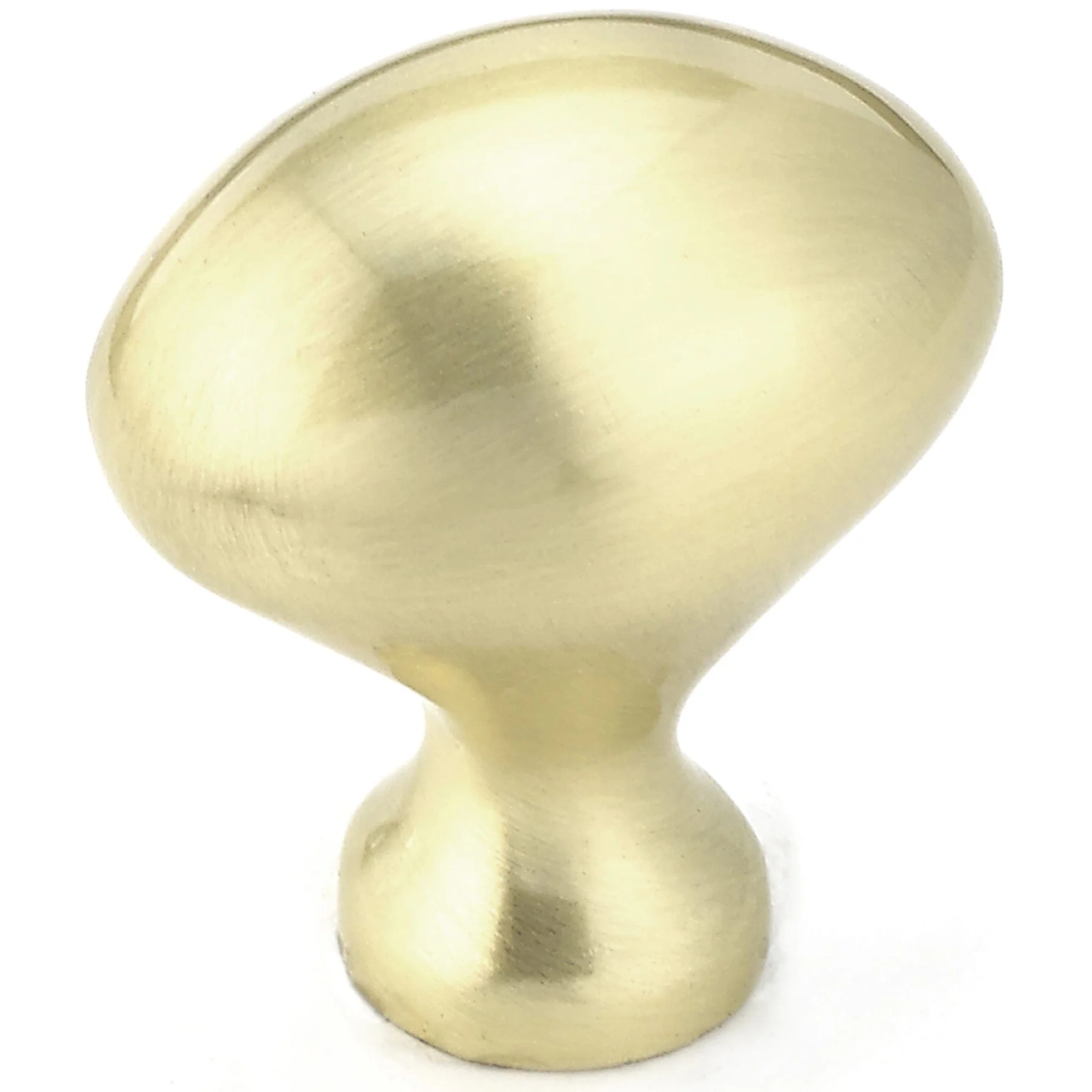 Traditional Oval Knob – 1-3/16″ x 25/32″ – Satin Brass