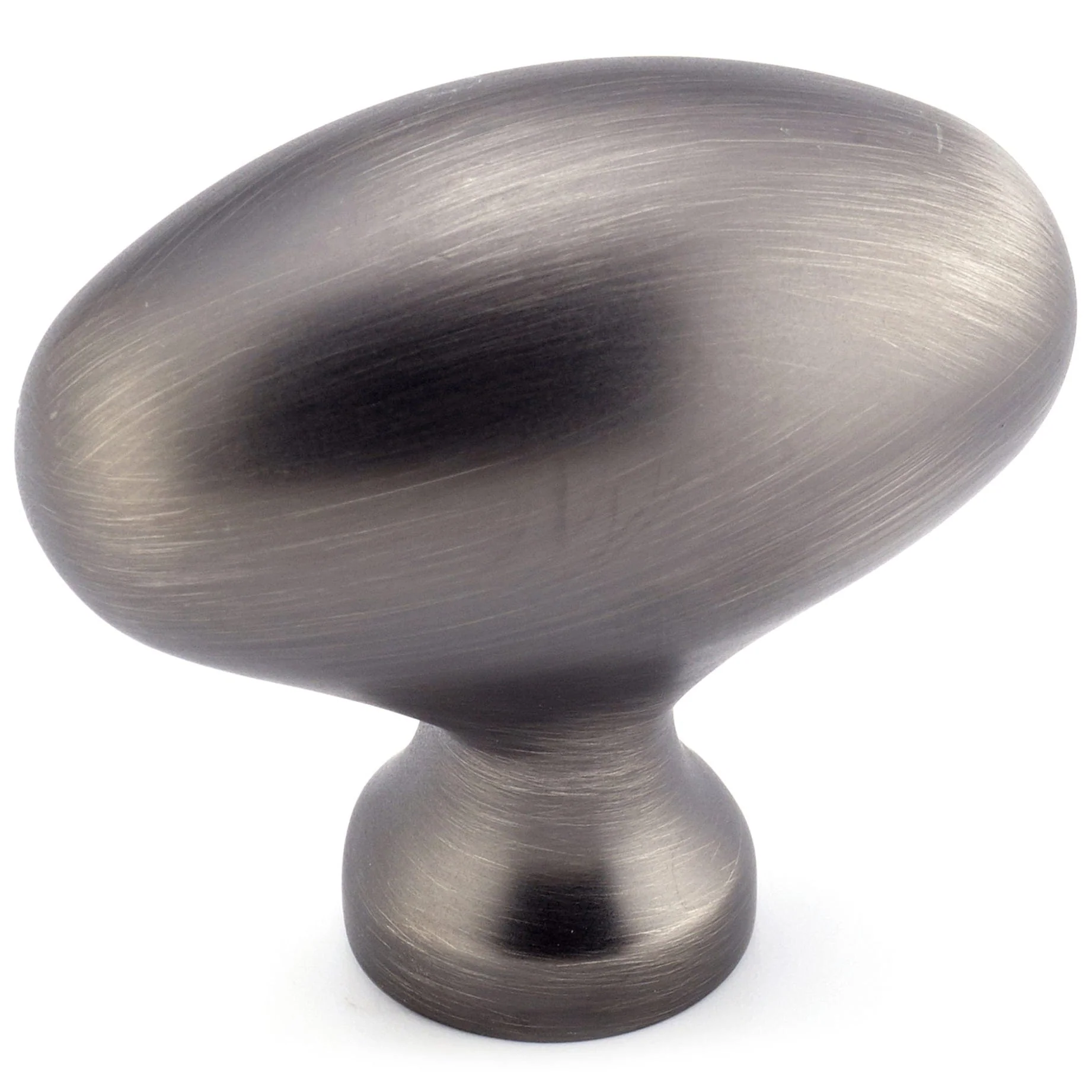 Traditional Oval Knob - 1-31/32" x 1-3/32" - Antique Nickel - Image 1