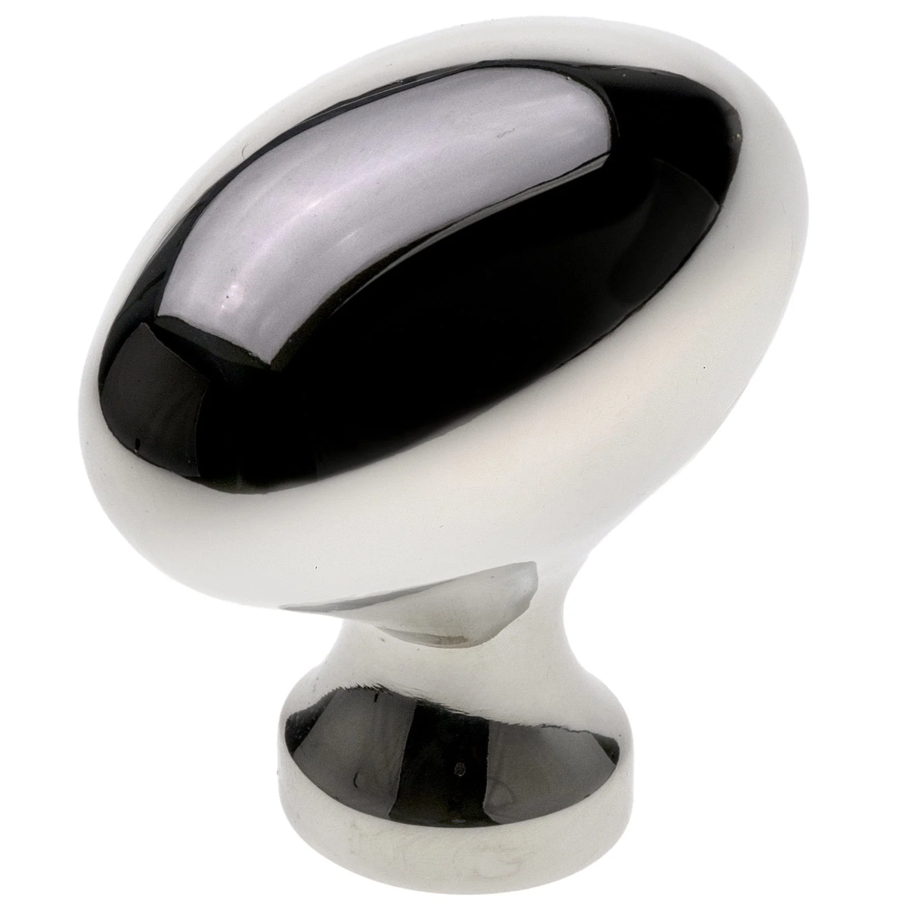 Traditional Oval Knob - 1-31/32" x 1-3/32" - Polished Nickel - Image 1