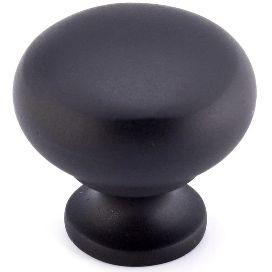 Traditional Mushroom Shape Knob – 1-1/4″ Diameter – Matte Black
