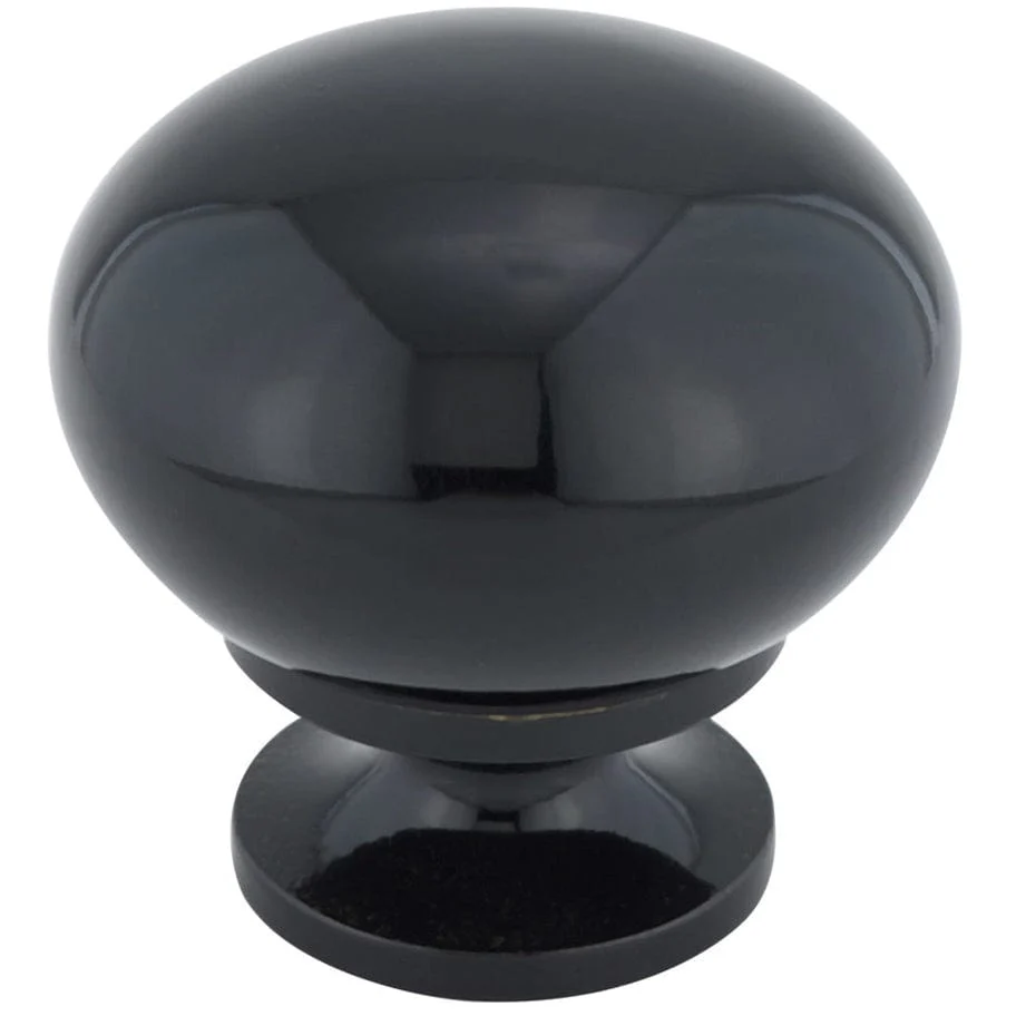 Traditional Knob, 1-1/4" D, Black - Image 1