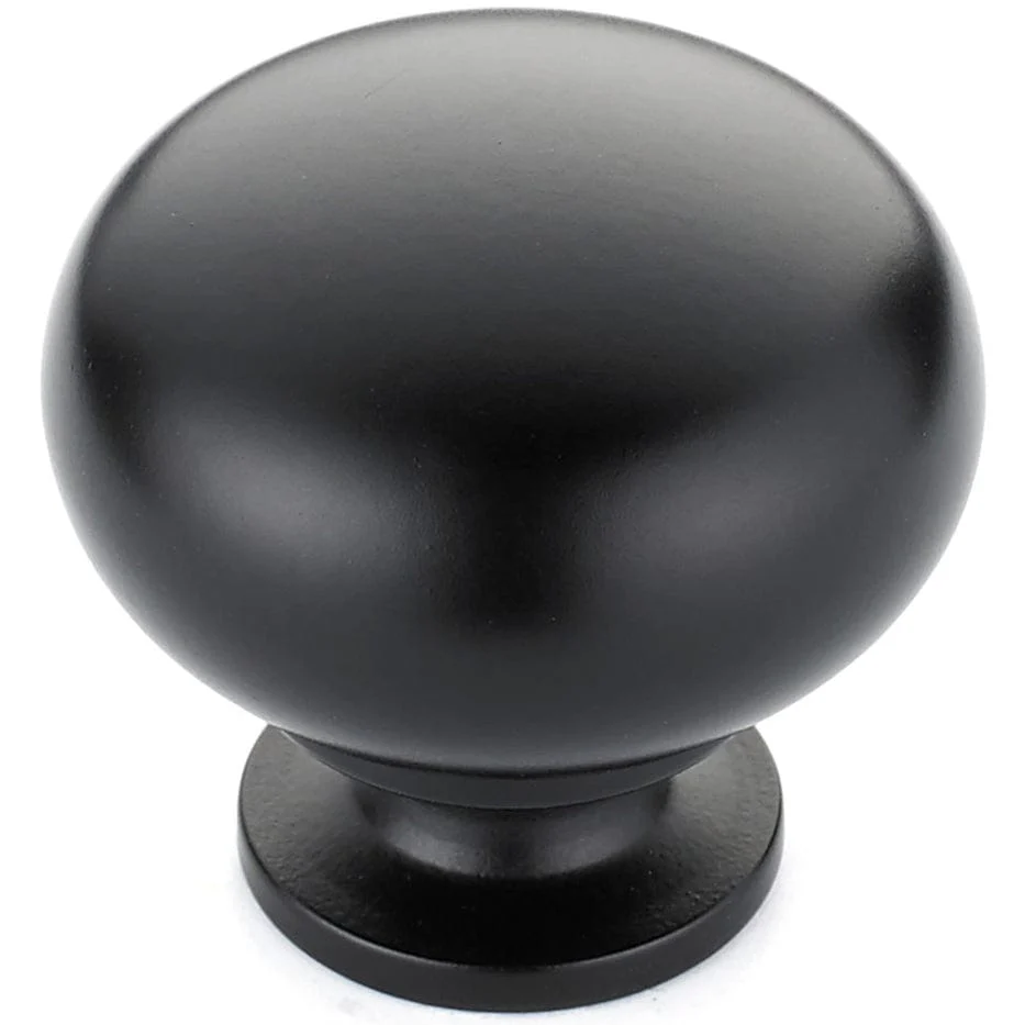 Traditional Knob, 1-1/4" D, Matte Black - Image 1