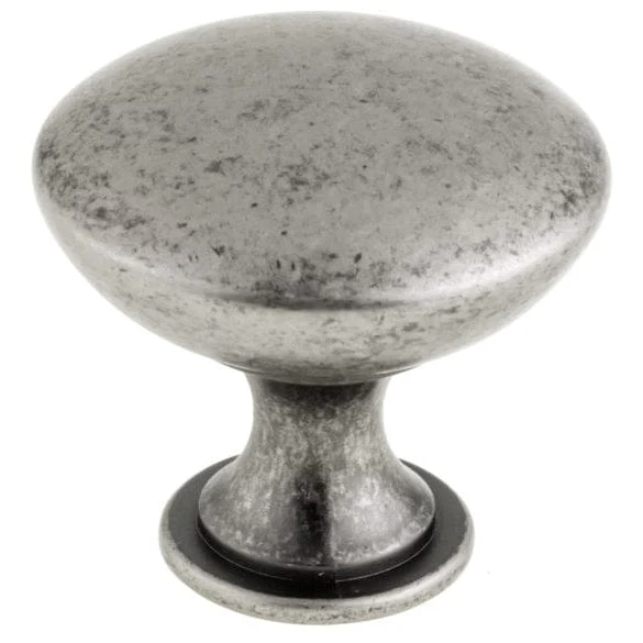 Contemporary Knob, 1-9/16" D, Pewter - Image 1