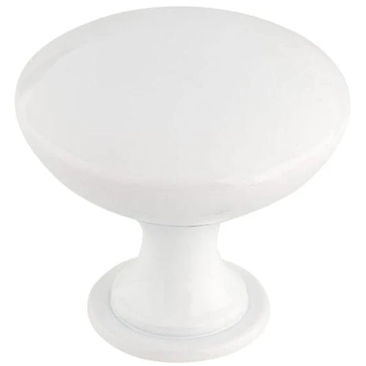 Contemporary Knob, 1-9/16″ D, White