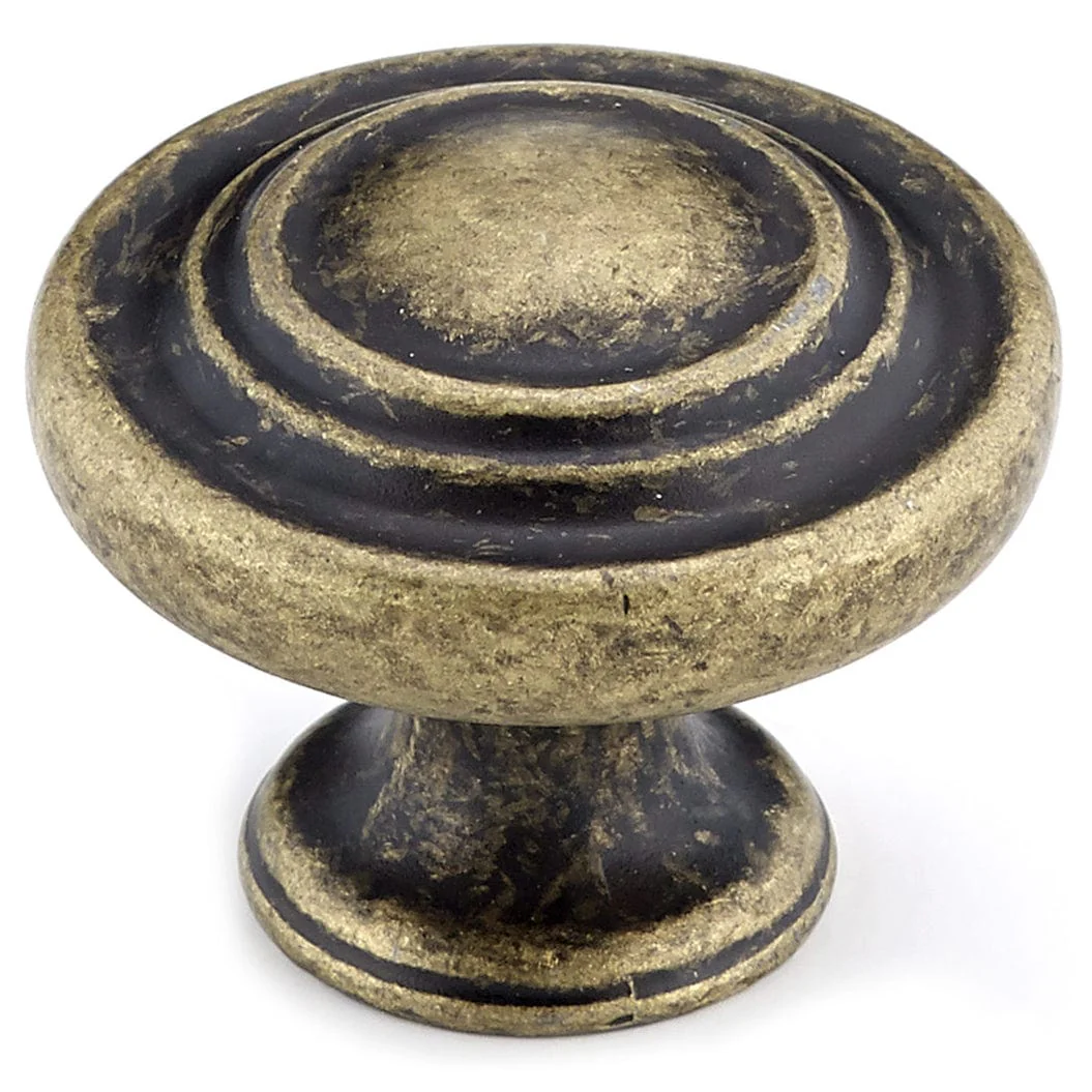 Traditional Knob, 1-5/16″ D, Burnished Brass