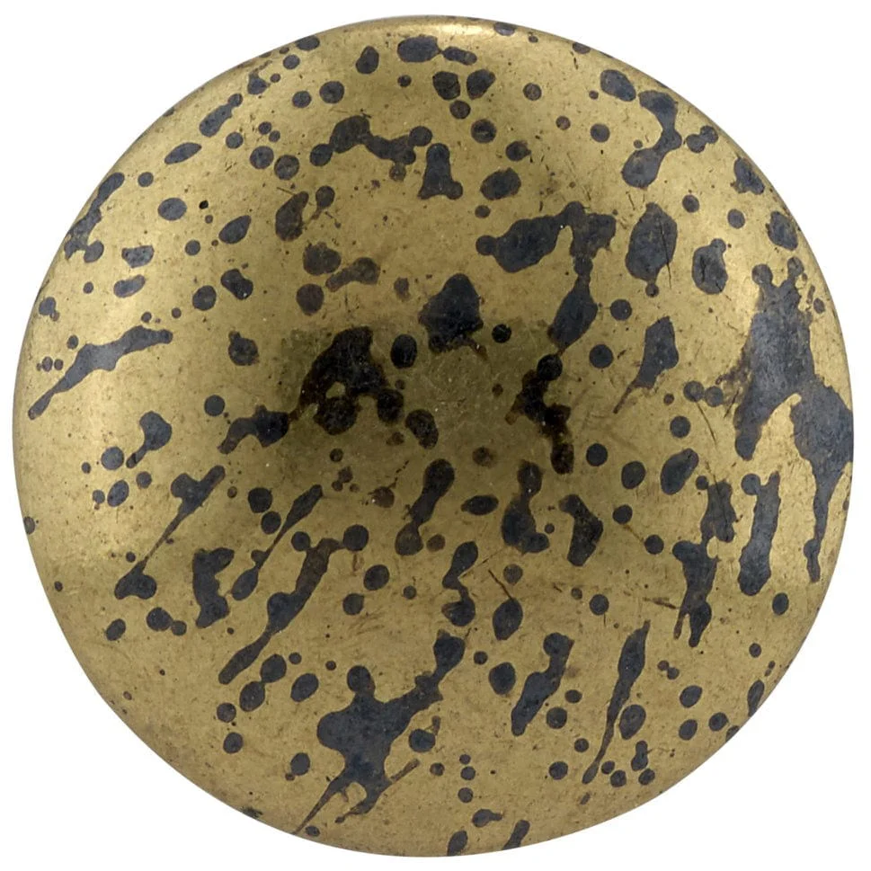 Traditional Knob, 1-3/16" D, Oxidized Brass - Image 2
