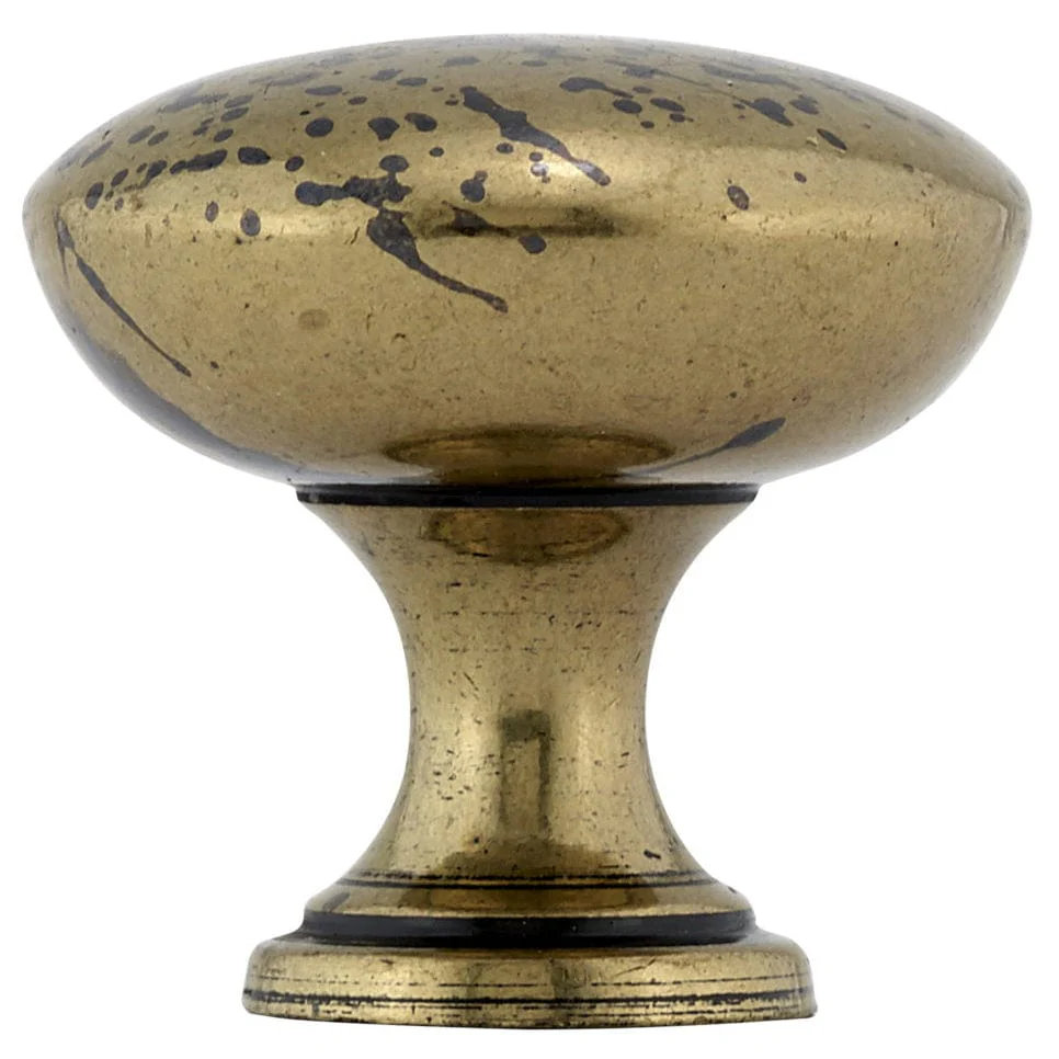 Traditional Knob, 1-3/16" D, Oxidized Brass - Image 3