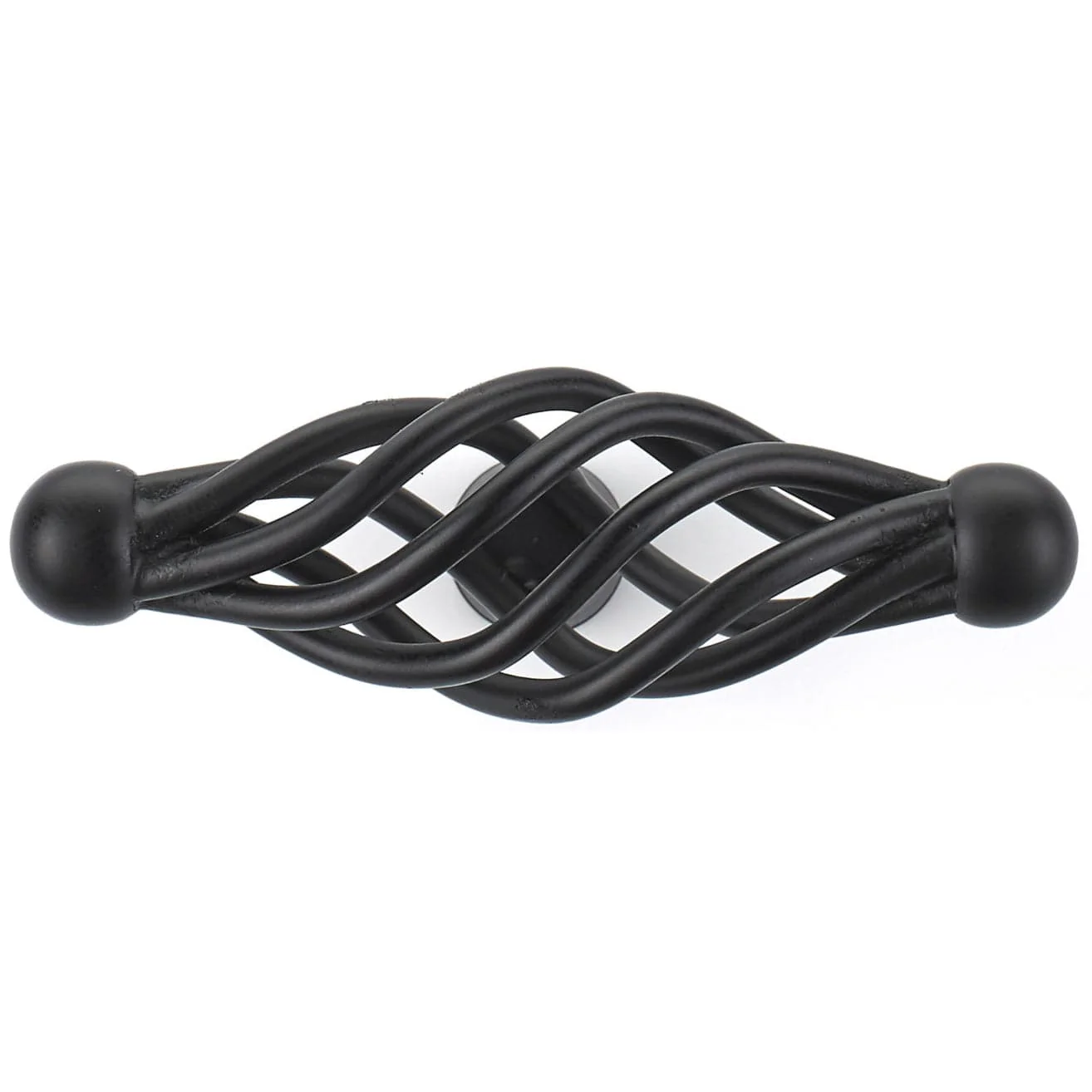 Traditional Knob, 2-23/32" x 25/32", Matte Black - Image 2