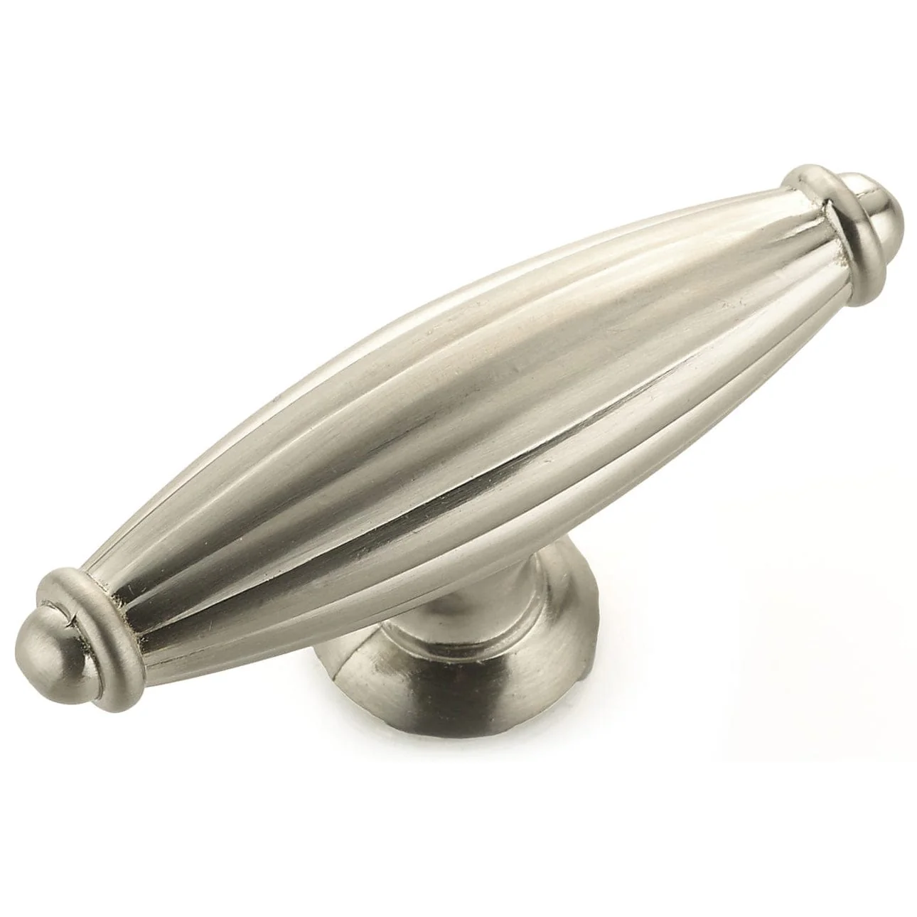 Traditional Knob, 2-9/16″ x 25/32″, Brushed Nickel