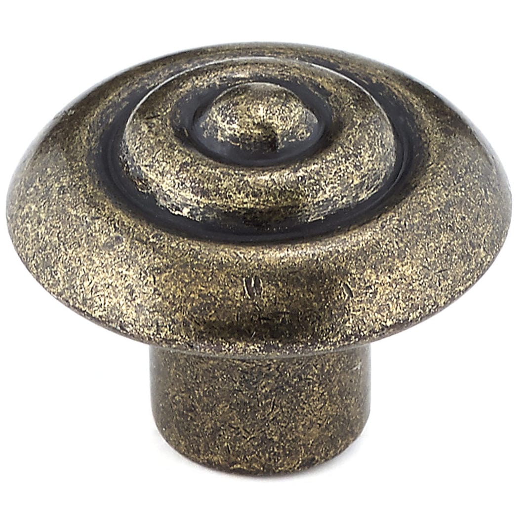 Traditional Knob, 1-1/4″ D, Burnished Brass