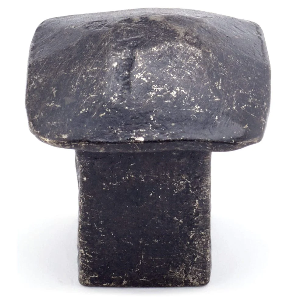 Contemporary Knob, 1-1/32″ x 1-1/32″, Matte Black Iron