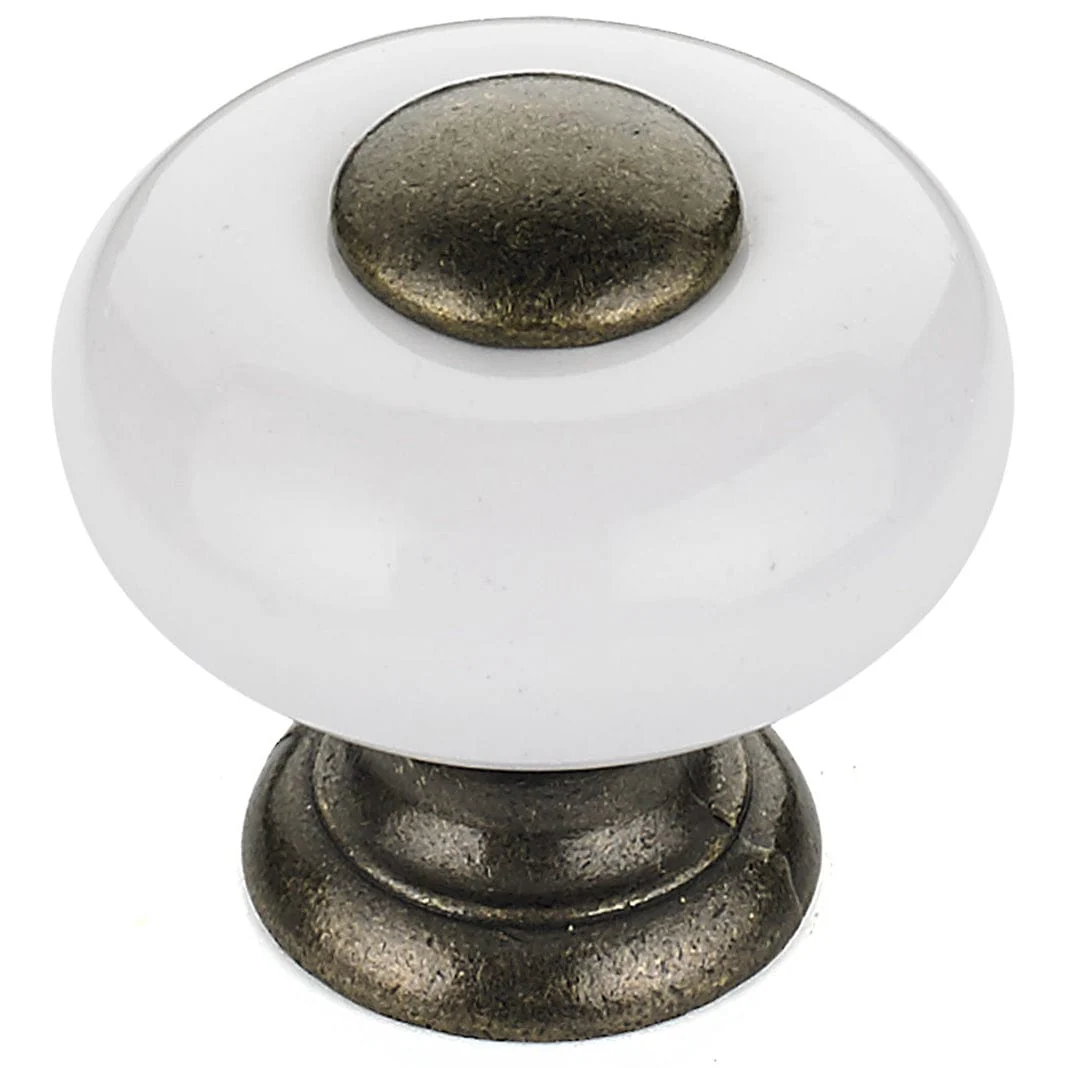 Eclectic Knob, 1″ D, White