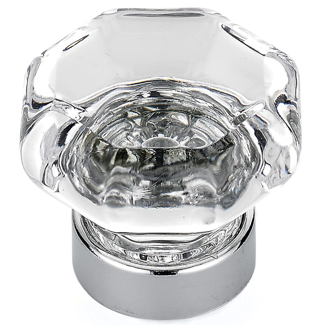 Eclectic Knob - 1-5/16" D - Clear Glass - Chrome - Image 1