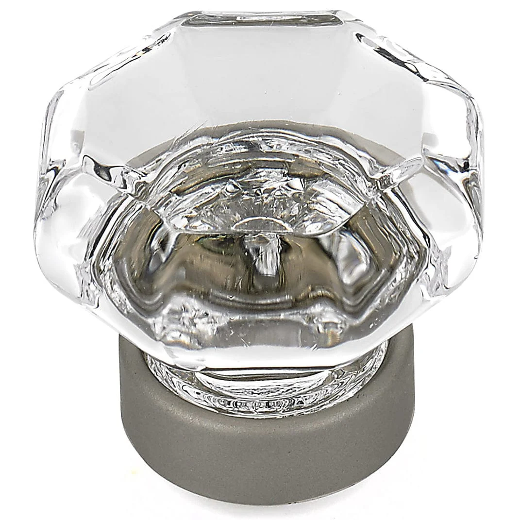 Eclectic Knob, 1-5/16" D, Matte Nickel, Clear - Image 1
