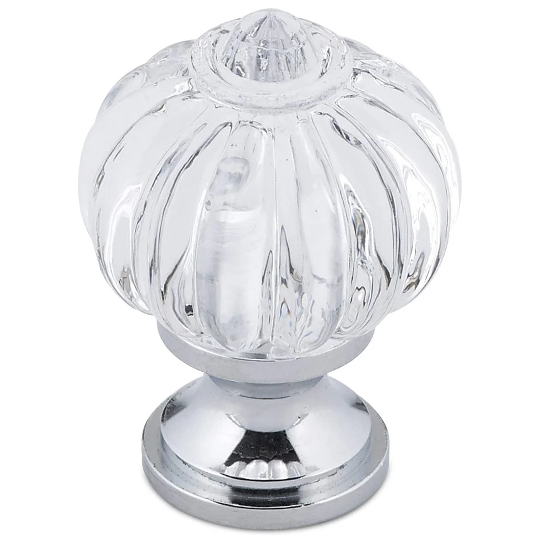 Eclectic Knob, 1-1/8" D, Clear, Chrome - Image 1