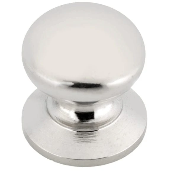 Traditional Knob, 1-7/32" D, Polished Nickel - Image 1