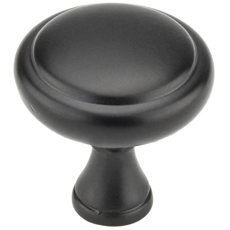 Traditional Mushroom Shape Knob with Rim- 1-1/4″ Diameter – Matte Black