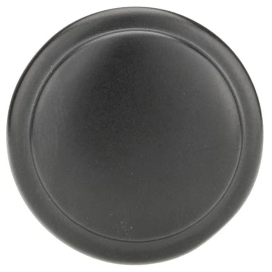 Traditional Mushroom Shape Knob with Rim- 1-1/4" Diameter - Matte Black - Image 2