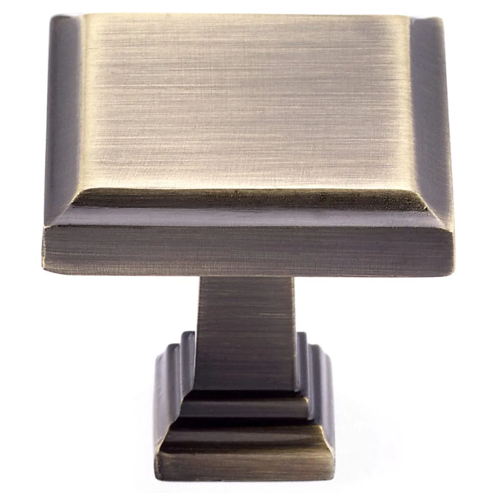Transitional Knob, 1-1/4" x 1-1/4", Antique English - Image 1
