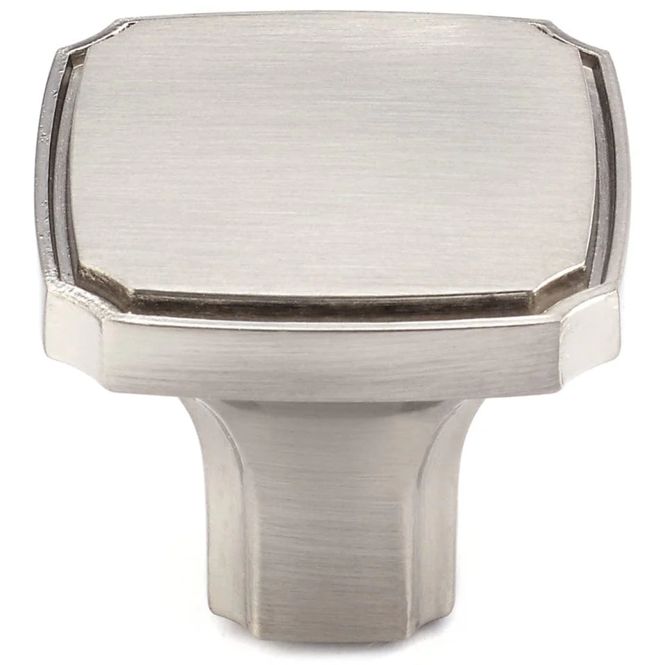 Transitional Knob, 1-3/8" x 1-3/8", Brushed Nickel - Image 1