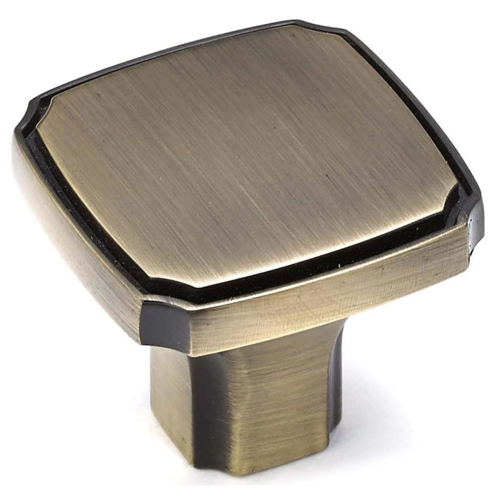 Transitional Knob, 1-3/8" x 1-3/8", Antique English - Image 1