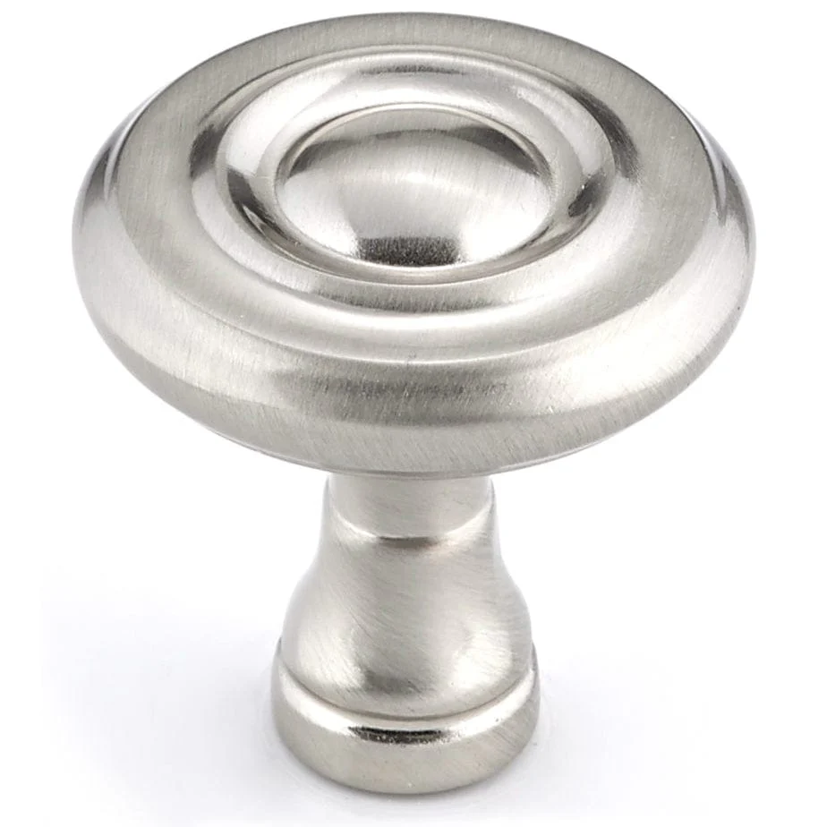 Traditional Knob, 1-1/4" D, Brushed Nickel - Image 1