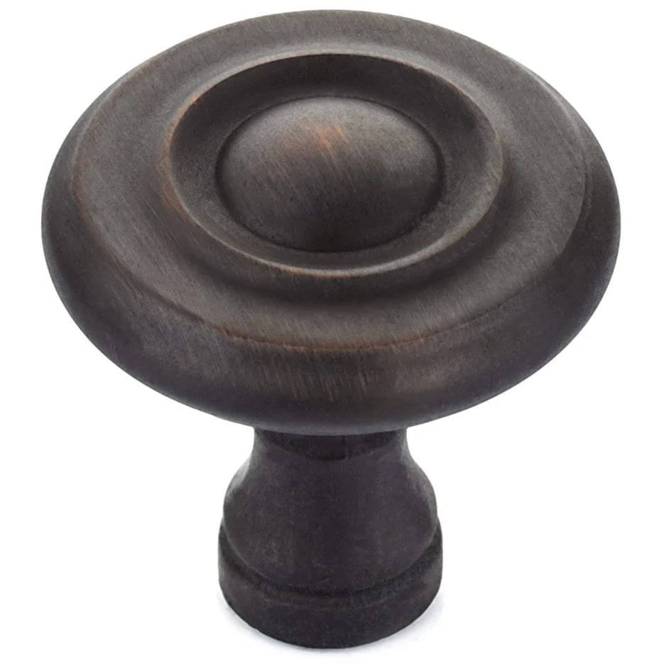 Traditional Knob, 1-1/4" D, Brushed Oil-Rubbed Bronze - Image 1